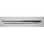 A Papua New Guinea fishing spear and one other - length 157cm
