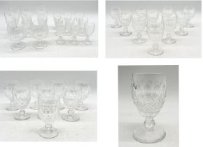 A collection of 34 Waterford Crystal "Colleen" glasses including sherry, white wine, brandy etc.