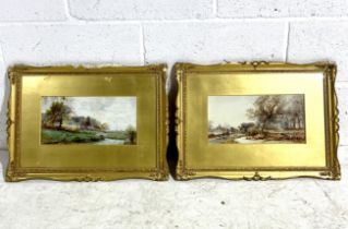 Two gilt framed country landscape watercolour paintings by Arthur Willett 1868 - 1951