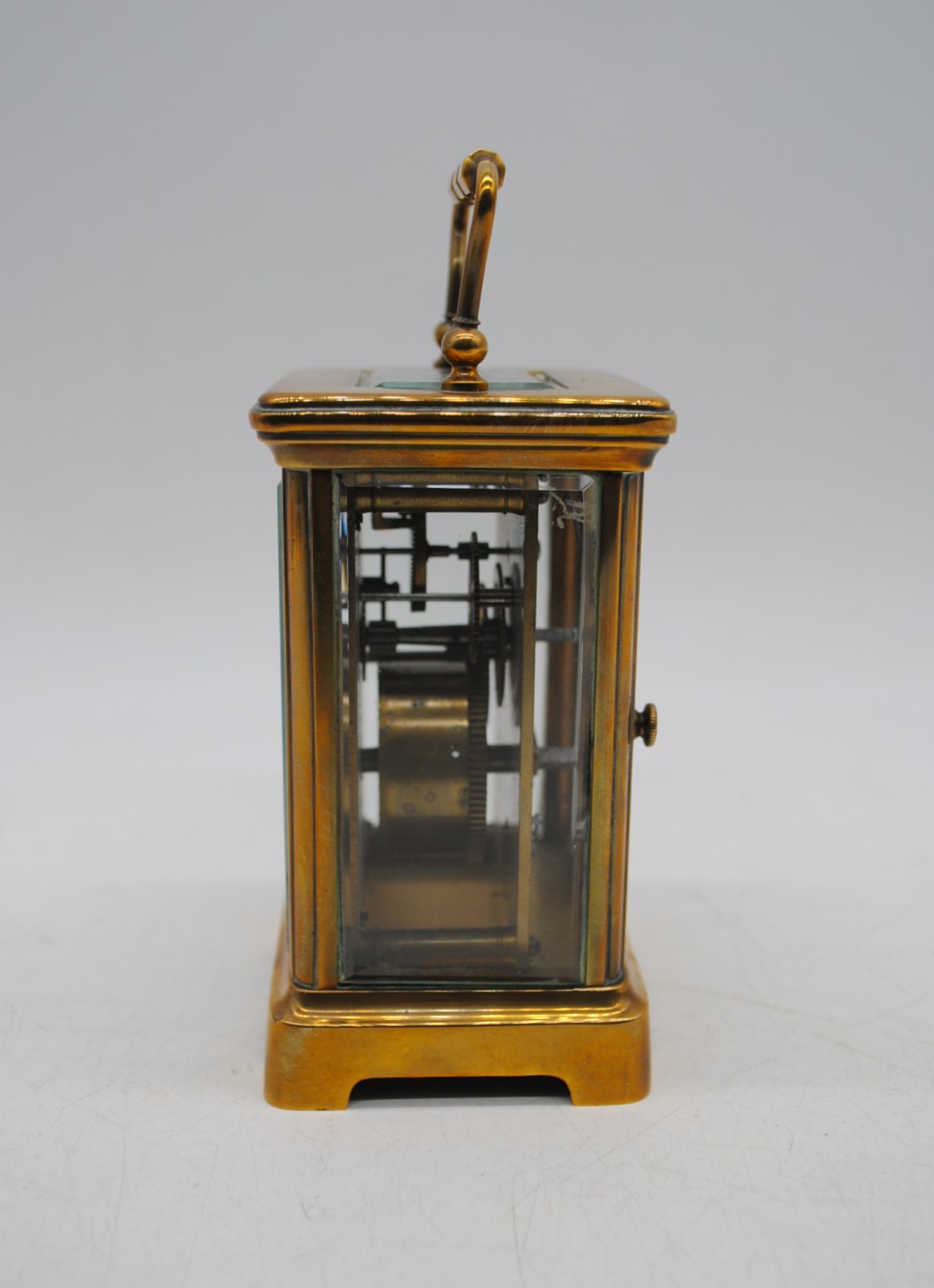 A brass carriage clock, marked 'LF' - Image 3 of 9