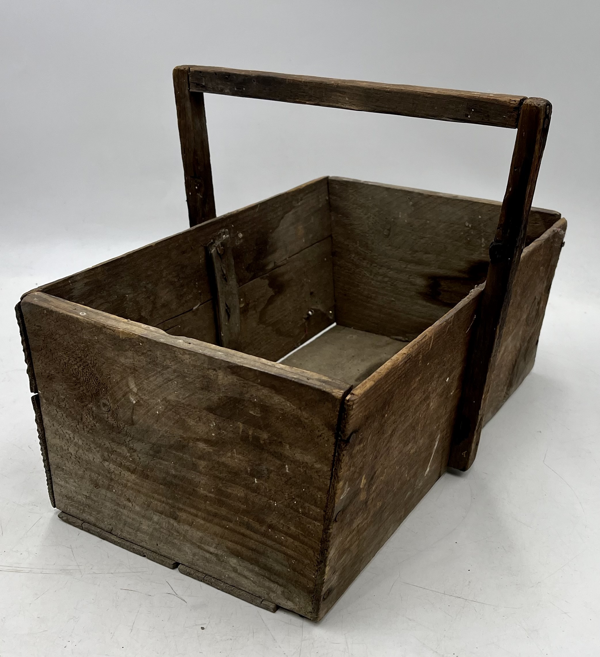 A vintage wooden garden trug and a Victorian foot stool - Image 5 of 9