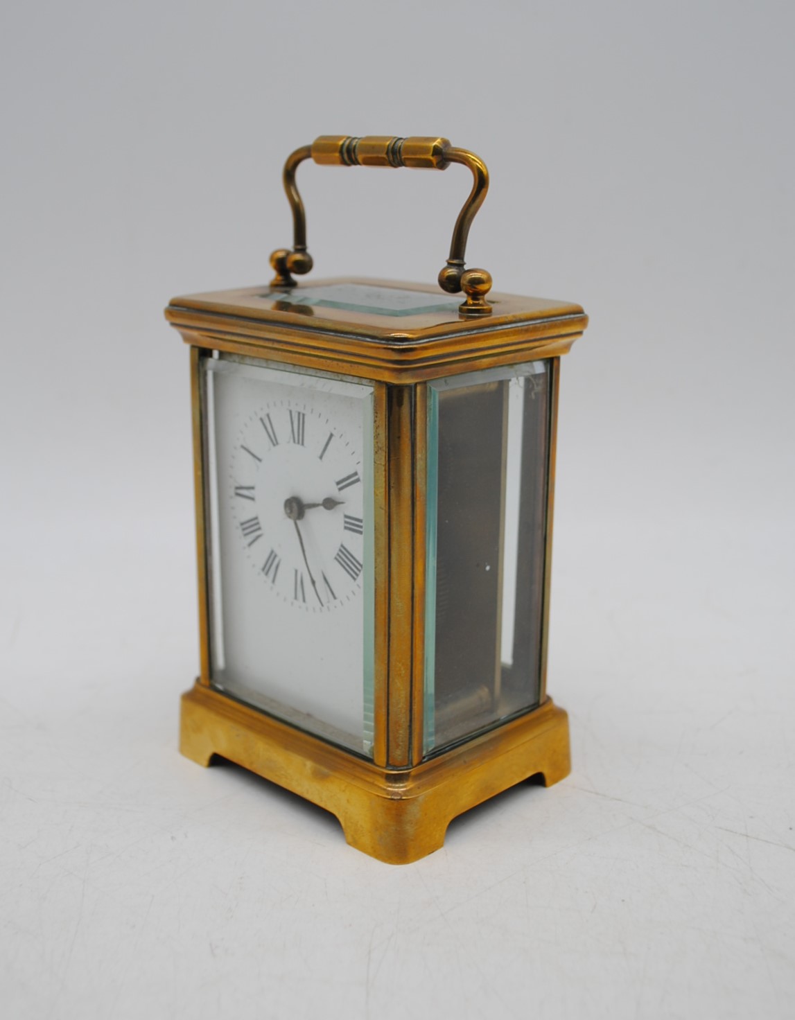 A brass carriage clock, marked 'LF' - Image 2 of 9