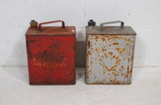 Two vintage Shell petrol cans