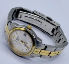 A ladies automatic stainless steel wristwatch by Tissot, model PR100