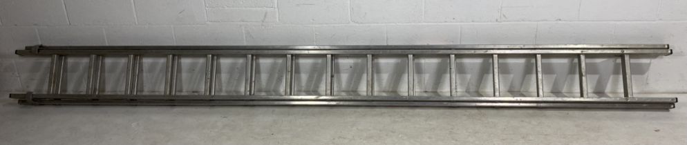 A large aluminium two piece ladder