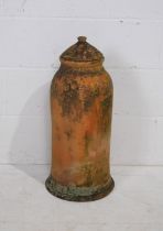 A weathered terracotta lidded rhubarb forcer