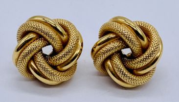 A pair of 9ct gold earrings, total weight 5.2g