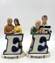 A pair of vintage Beswick "Worthington E" breweriana items depicting a young male and female