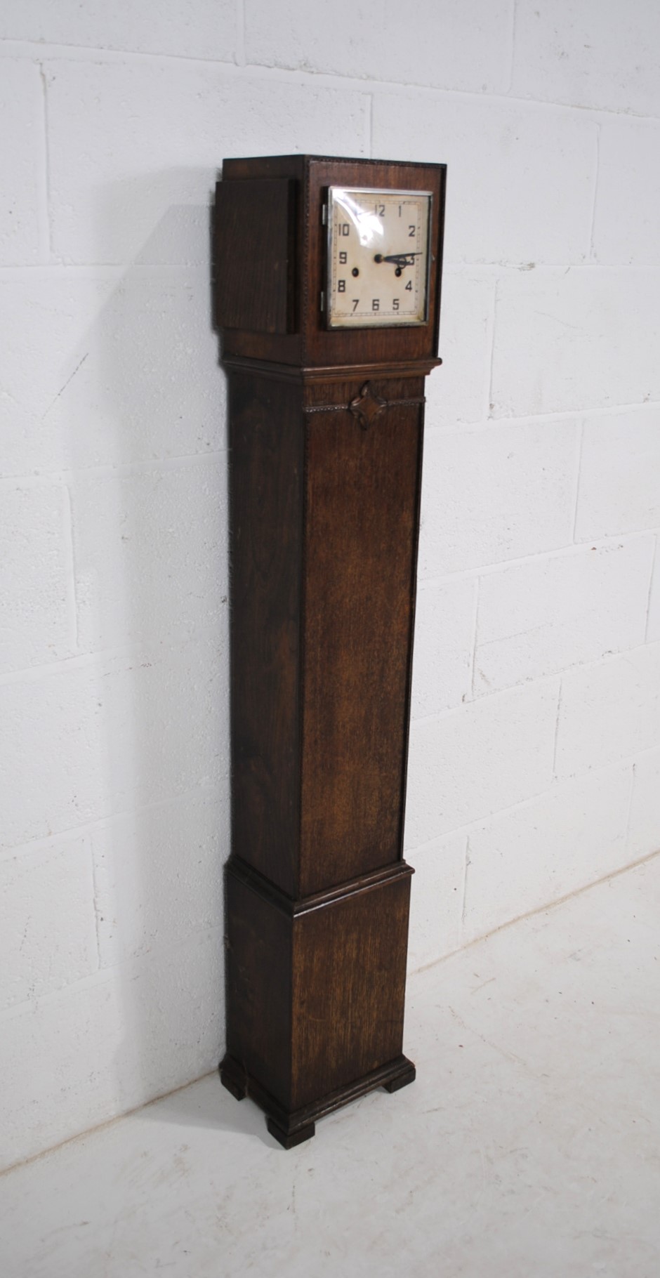 An Art Deco oak Grandmother clock - length 23.5cm, height 127cm - Image 3 of 6