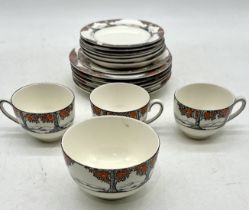 An assortment of Crown Ducal "Orange Tree" china including cups, saucers and side plates etc