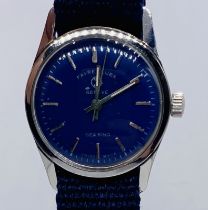 A vintage Favre-Leuba "Sea King" wristwatch with blue face