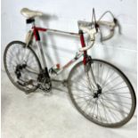 A vintage 1980s Raleigh "Sirocco" racing bike, measurement from centre of bottom crank to top of