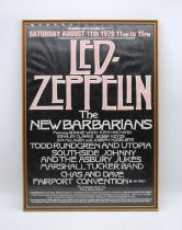 A framed Led Zeppelin concert poster, for their show in Knebworth Park, Stevenage on the 11th August