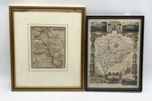 A collection of framed antique maps including North Wales, Berkshire by Kitchin etc.