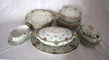 A Victorian 'Blenheim Opaque China' part dinner service by 'S. H. & Sons'