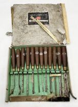 A Marples set of twelve carving tools