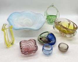 A collection of art glass including Murano, Chribska etc.