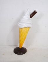 A shop display advertising model of an ice cream - some damage to base - approximately 130cm tall