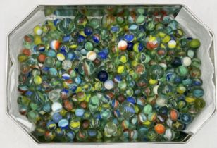 A collection of various marbles