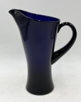 A Bristol Blue glass jug circa 1900 - height 25cm