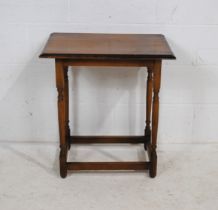 An oak occasional table - length 60cm, depth 43cm, height 66cm