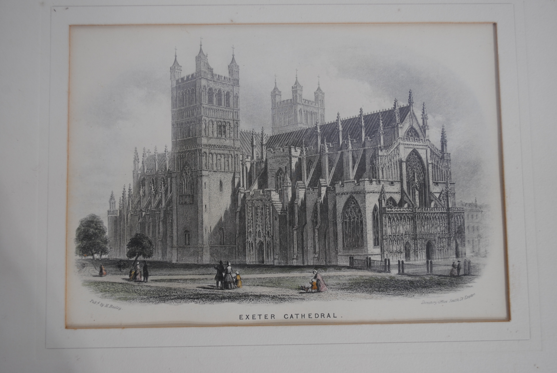 A collection of antique framed prints, all of local scenes including Colyton, Shute House, Exeter, - Image 7 of 17