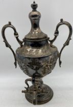 An ornate silver plated Samovar presented to Colour Sergeant White from members of the Sergeants