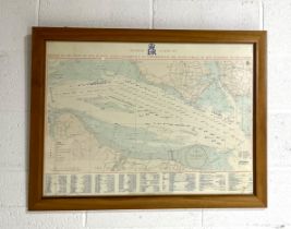 A framed naval chart showing ship positions for the Review of the Fleet at Spithead on 28 June