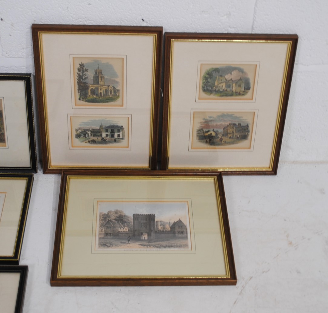 A collection of antique framed prints, all of local scenes including Colyton, Shute House, Exeter, - Image 3 of 17