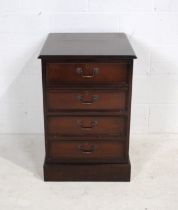 A mahogany chest of two filing drawers - length 54cm, depth 62.5cm, height 79cm