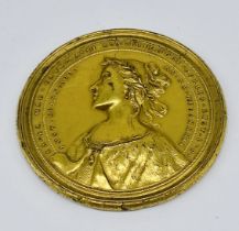 After Antony Lazari (Italian, 18th Century) gilt bronze medal commemorating Laura Maria Caterina