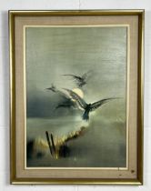 Oil on canvas by Giovanni Sangalli (Italy b. 1935) of birds in flight