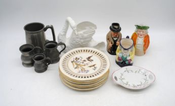 A small quantity of ceramics, including a Royal Doulton Winston Churchill character jug, a set of