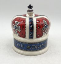 An Emma Bridgewater pottery jar and cover, modelled as a crown to commemorate Queen Elizabeth II's