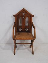 A pitch pine Glastonbury chair