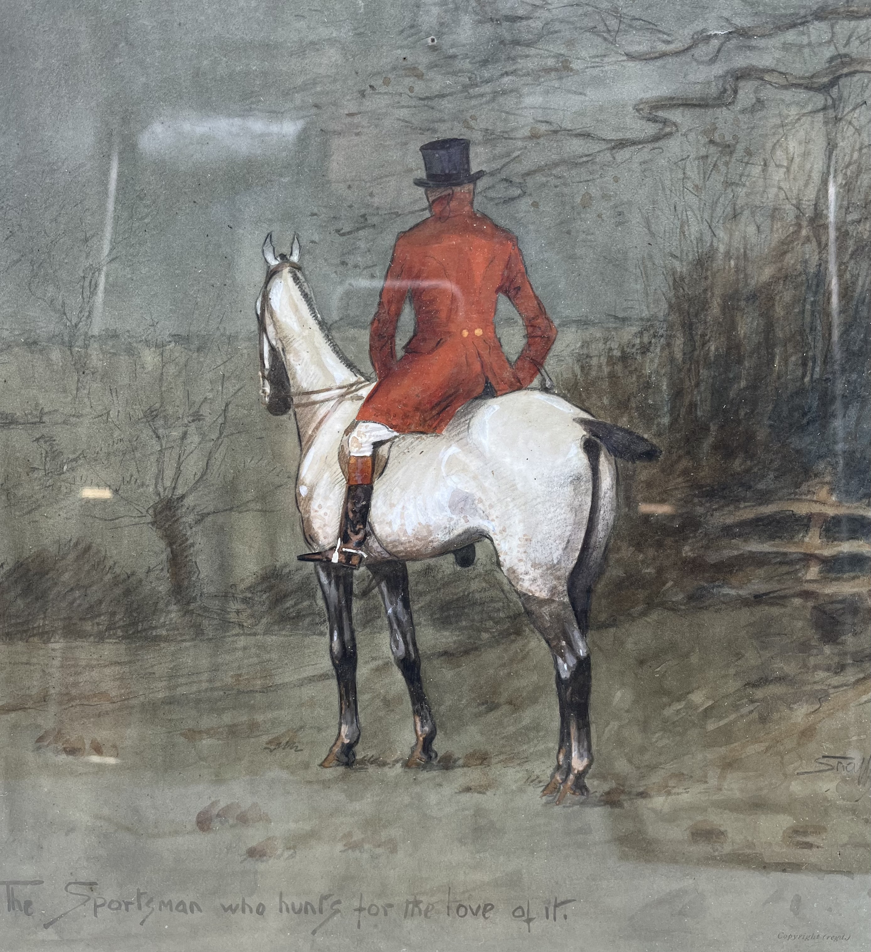 A framed Charles "Snaffles" Johnson Payne print "The Sportsman who hunts for the love of it" overall - Image 4 of 5
