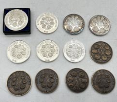 A collection of Chrysanthemum society medallions