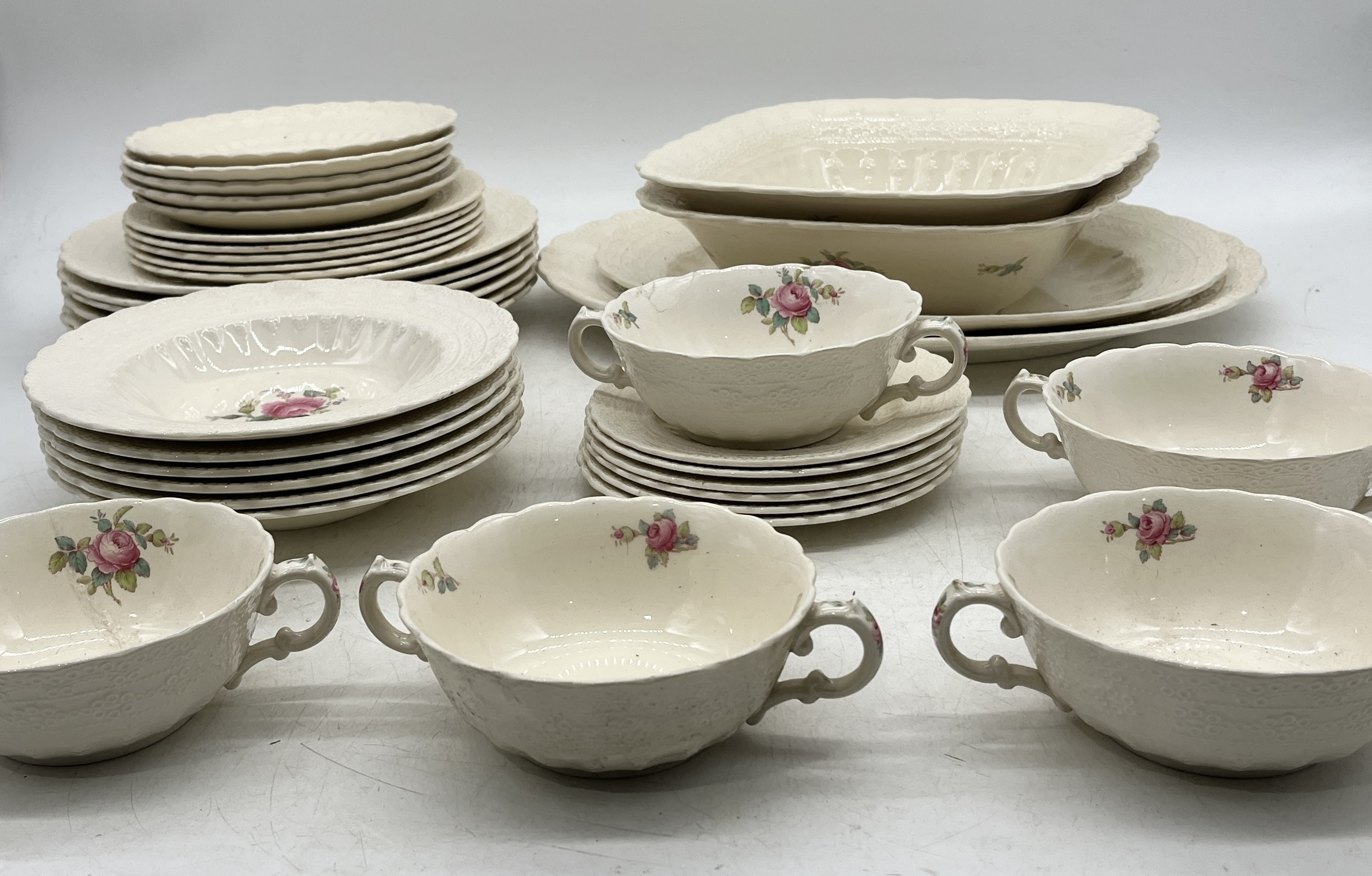 A Spode's Billingsley Rose part dinner service including meat platters, serving dishes, dinner - Image 5 of 6