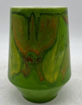 A Poole pottery green Delphis vase, height 16cm