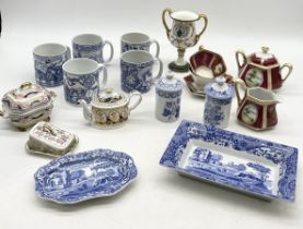 A collection of mainly Spode china including blue Italian, The Blue Room etc.