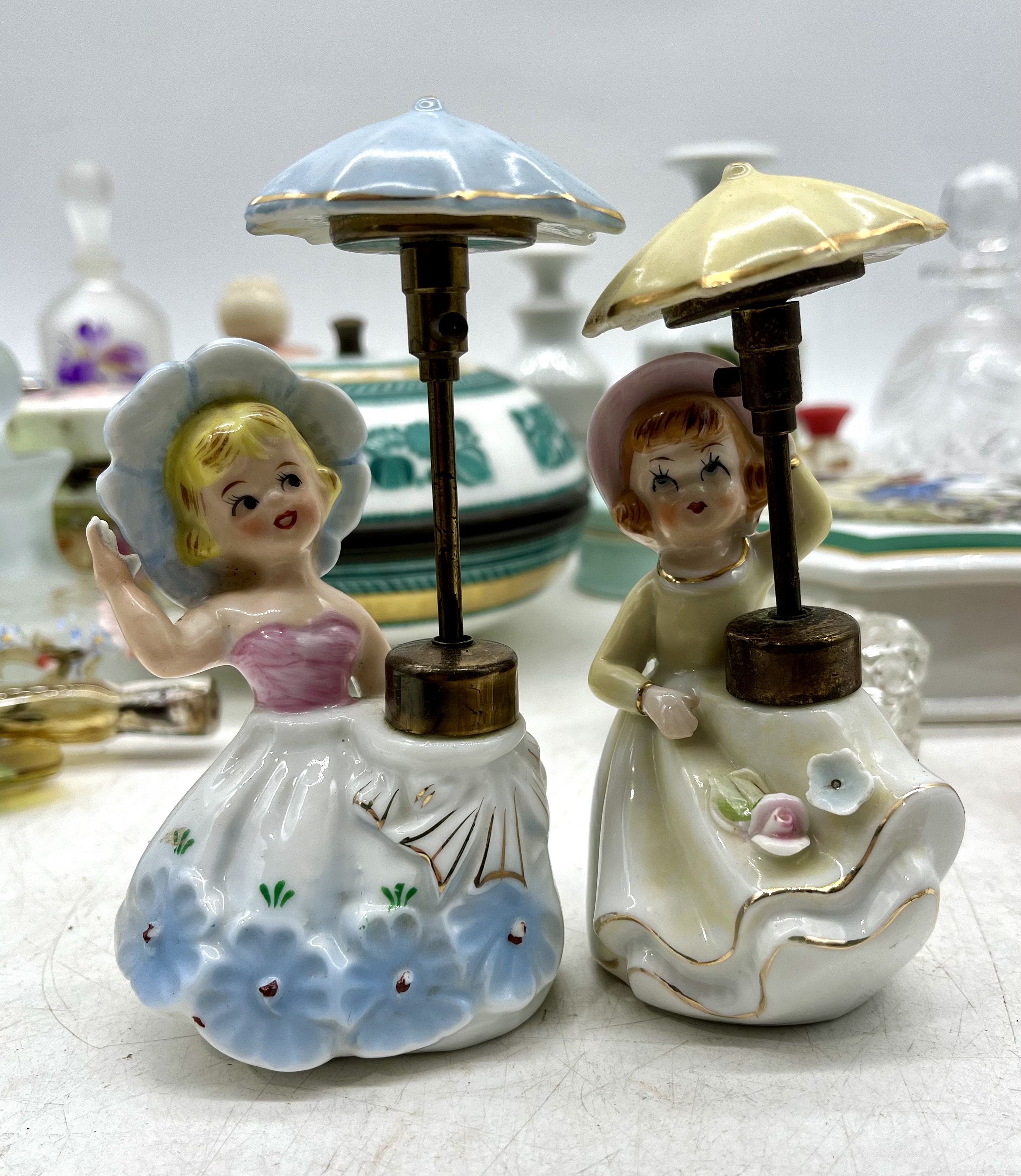 A collection of scent bottles, dressing table pots including Crown Derby etc - Image 28 of 29