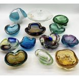 A collection of various art glass including Murano etc.