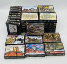 A collection of boxed Strelets R Mini plastic model kits including Indian Troops, IGA