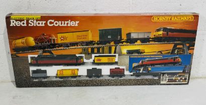 A boxed Hornby OO gauge "Red Star Courier" electric train set (R759) including a Class 90 diesel