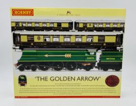 A boxed Hornby Railways OO gauge "The Golden Arrow" train pack (R2369) including a British