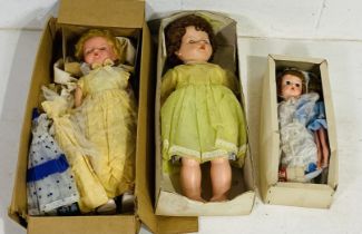 Three boxed vintage dolls including a Roddy Dolls