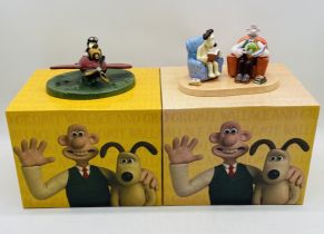 Two boxed limited edition Coalport Characters Wallace & Gromit ceramic figurines including "Let's Go