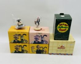 Four boxed Coalport Characters Wallace & Gromit ceramic figurines including two "Feather Disguise"