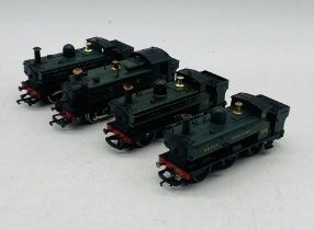 Four unboxed OO gauge Great Western Railway steam locomotives including three by Hornby and one Lima