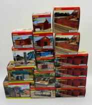 A collection of boxed Hornby Skaledale OO gauge buildings relating to gas works including